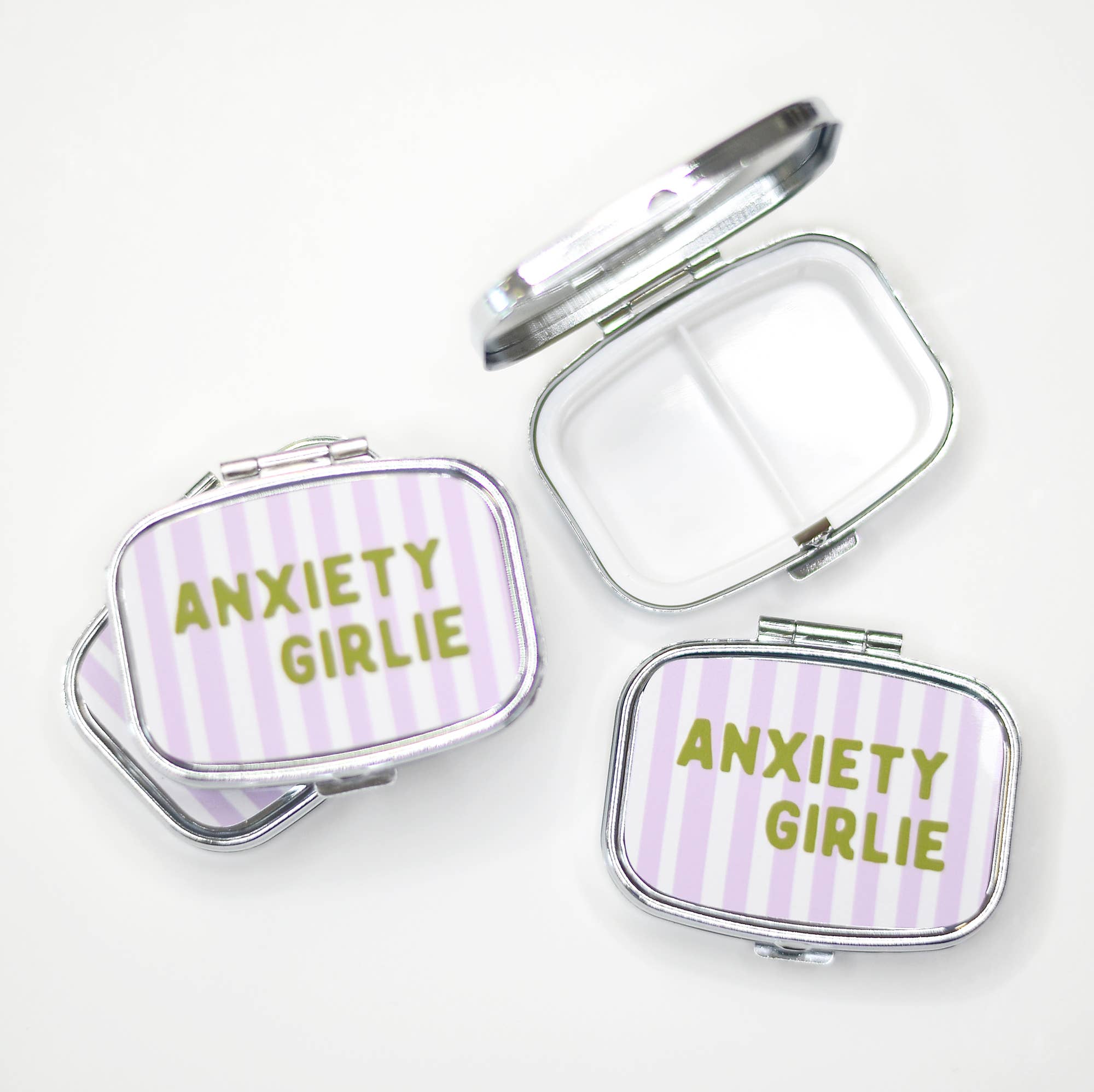 Funny Pill Box Compact Mirror Mental Health Gift Case