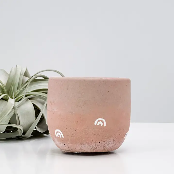 Concrete Planter - 4" | Plant Pot With Drainage Hole