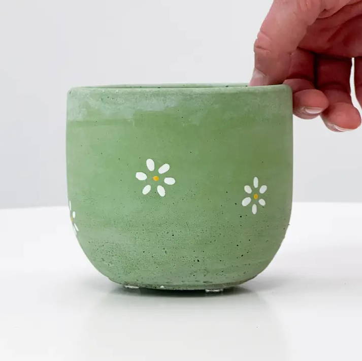 Concrete Planter - 4" | Plant Pot With Drainage Hole