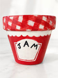 4 “ Strawberry Jam Jar Hand-Painted Terracotta Pot 🍓