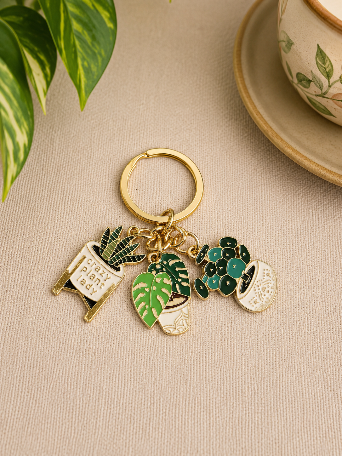 Crazy Plant Lady Keychain