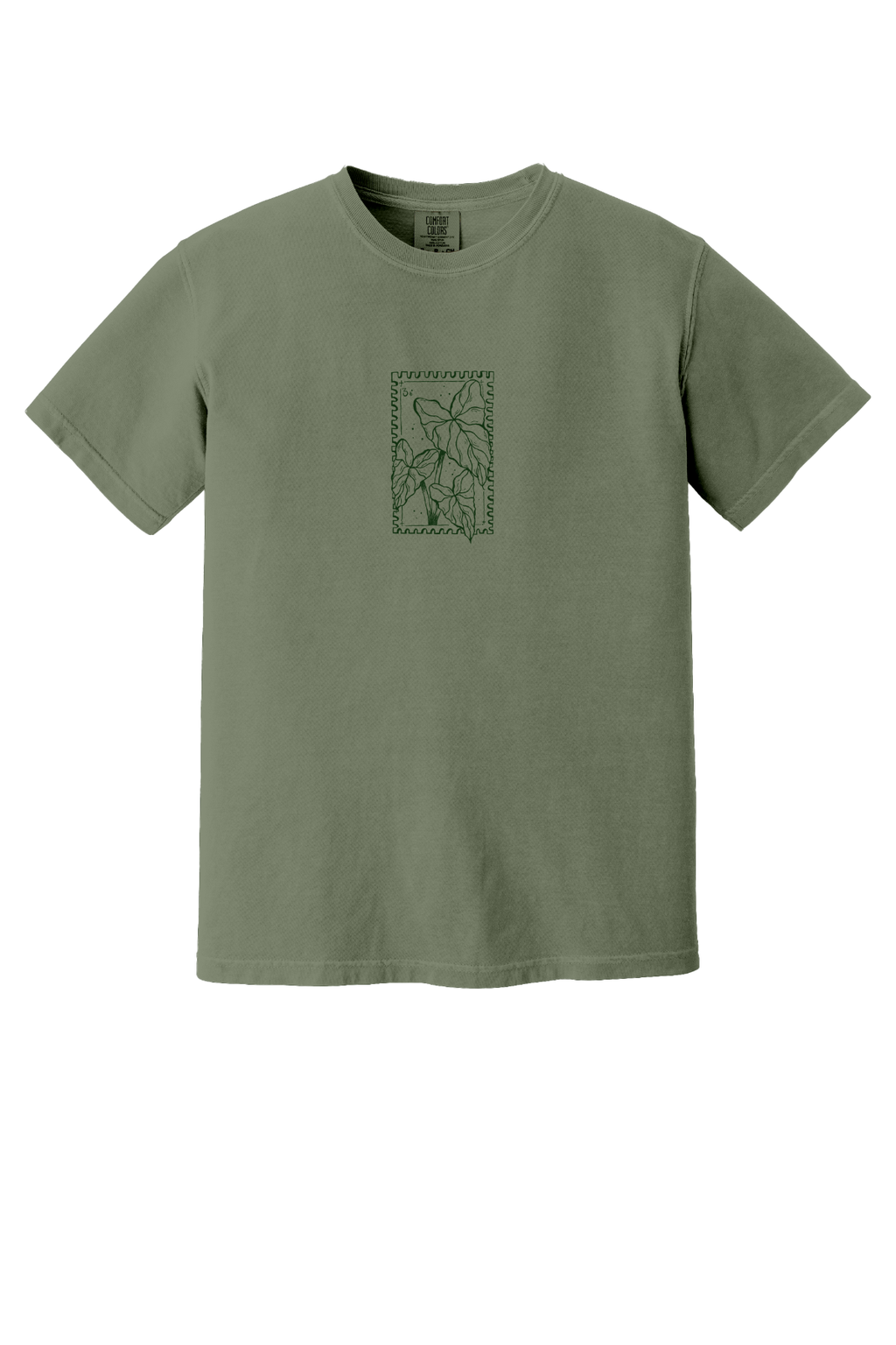 Alocasia Plant Stamp T-Shirt - Dark Green