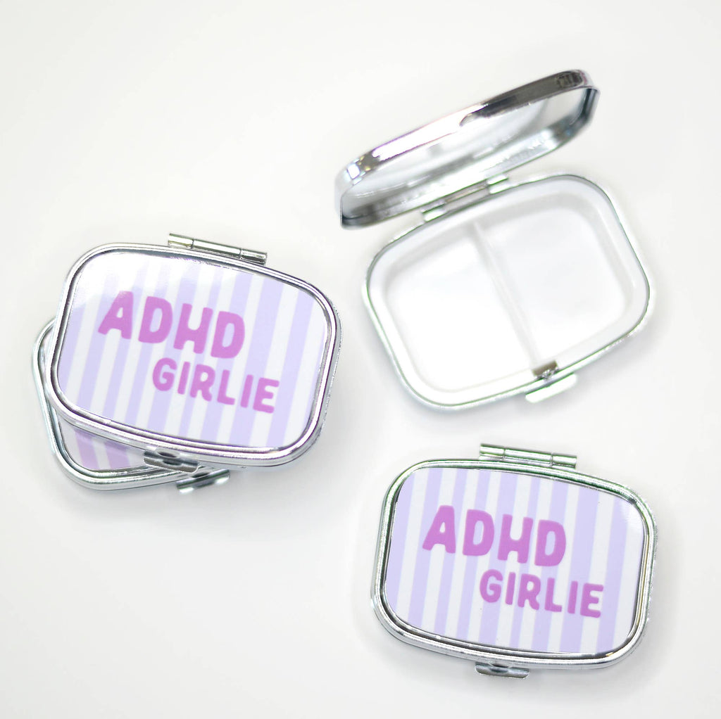 Funny Pill Box Compact Mirror Mental Health Gift Case